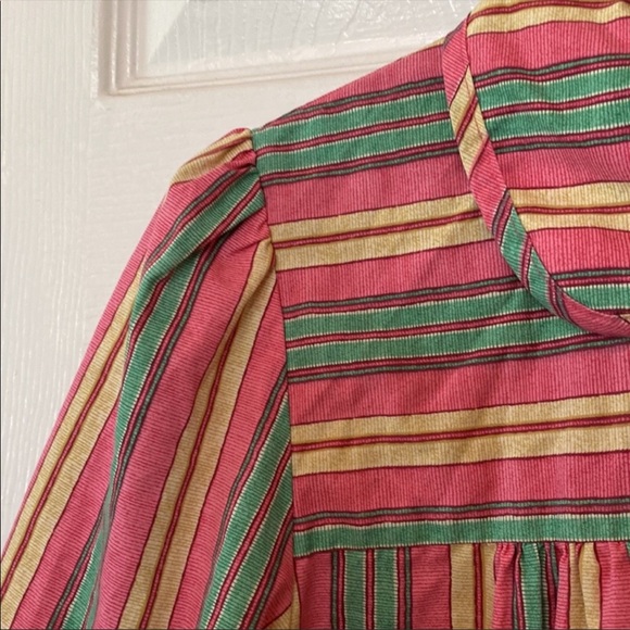 VTG Candy Stripe House Coat Dressing Gown Robe - Picture 5 of 8
